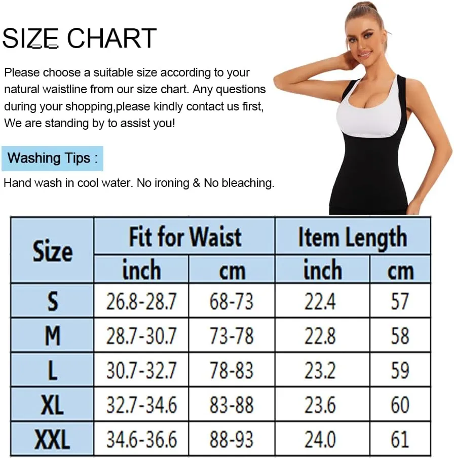 Sauna Vest for Women Sweat Tank Top Sauna Suit Workout T Shirt Waist Trainer Body Shaper Exercise Gym
