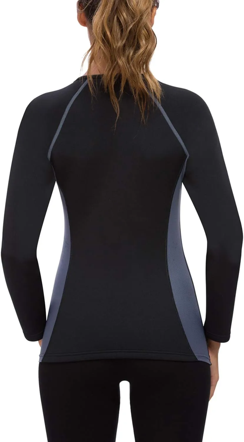 SEXYWG Women Sauna Shirt Neoprene Sauna Jacket Sauna Top Suit Workout Body Shaper Long Sleeve