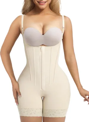 SHAPERX Shapewear for Women Tummy Control Body Shaper Butt Lifter Bodysuit Postpartum Girdles with Adjustable Straps