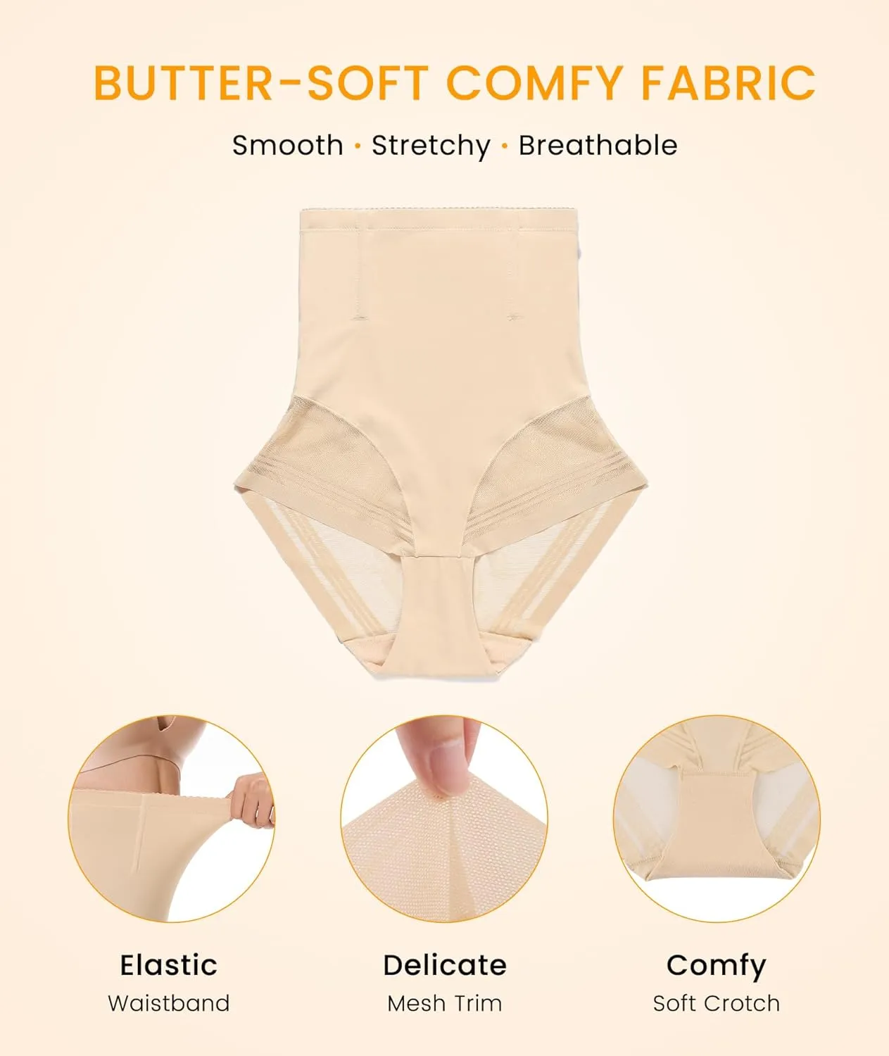 SIMIYA Tummy Control Shapewear for Women High Waist Trainer Shaping Underwear Panties Stomach Compression Body Shaper Girdle