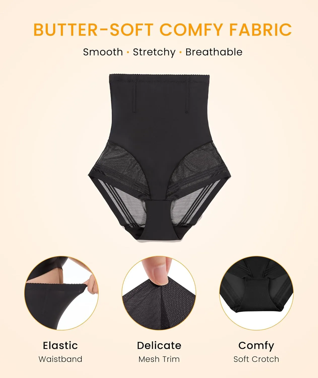SIMIYA Tummy Control Shapewear for Women High Waist Trainer Shaping Underwear Panties Stomach Compression Body Shaper Girdle