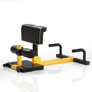 Sissy Squat Machine, 8 in 1 Adjustable Deep Squat Bench for Sit-Up, Push-Up, Elastic Band Lock for Full Body Exercise, Multi-Function Hip Thruster, Compact Glute Workout Equipment for Home Gym