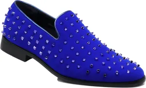 SPK24 Men Vintage Spikes Sparkle Formal Tuxedo Stage Fashion Slip On Loafer Dress Shoes