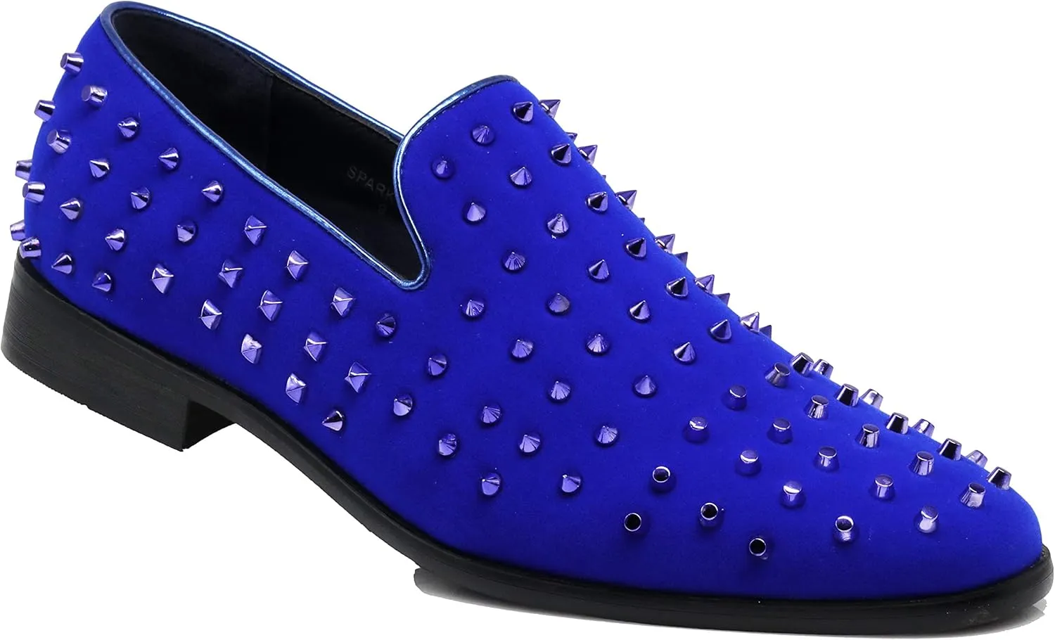 SPK24 Men Vintage Spikes Sparkle Formal Tuxedo Stage Fashion Slip On Loafer Dress Shoes