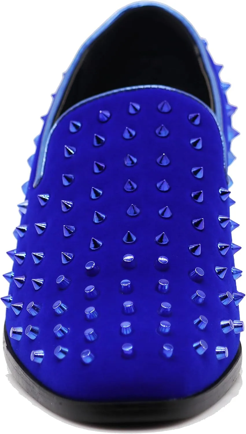 SPK24 Men Vintage Spikes Sparkle Formal Tuxedo Stage Fashion Slip On Loafer Dress Shoes