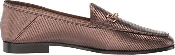 Stacked Affordable luxury Edelman Toe Heel On Loafers Sam Supportive Slip Almond Black Amethyst Loraine