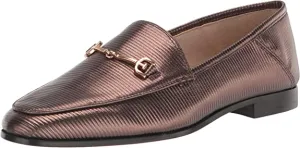 Stacked Affordable luxury Edelman Toe Heel On Loafers Sam Supportive Slip Almond Black Amethyst Loraine