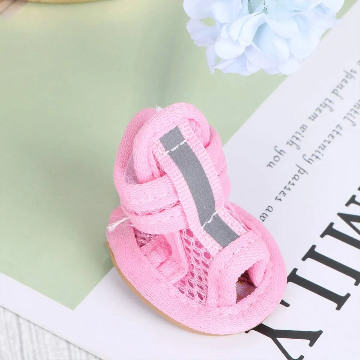 Summer Sandals Dog Sandals - Dog Shoes Dog Breathable Boots Pets Sandals Mesh - Dog Sneakers for Small Medium Large Dog, Pack of 4- Size XL Dog Sandals Blue Booties Dog Sandals
