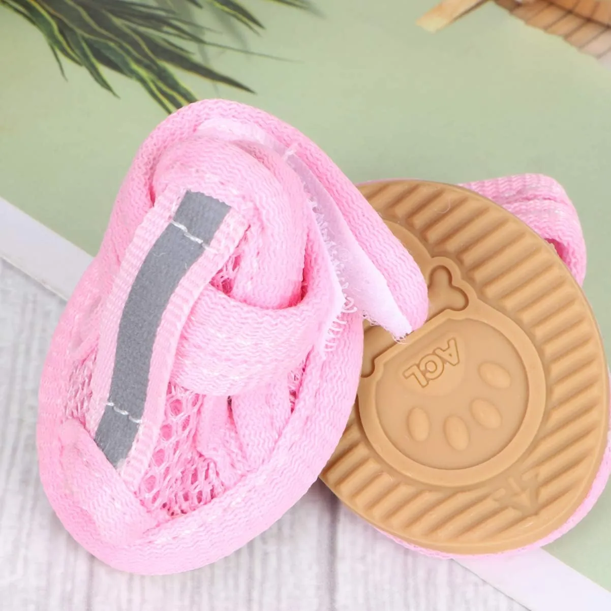 Summer Sandals Dog Sandals - Dog Shoes Dog Breathable Boots Pets Sandals Mesh - Dog Sneakers for Small Medium Large Dog, Pack of 4- Size XL Dog Sandals Blue Booties Dog Sandals