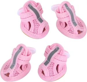 Summer Sandals Dog Sandals - Dog Shoes Dog Breathable Boots Pets Sandals Mesh - Dog Sneakers for Small Medium Large Dog, Pack of 4- Size XL Dog Sandals Blue Booties Dog Sandals