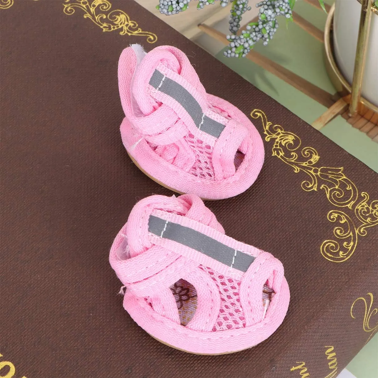 Summer Sandals Dog Sandals - Dog Shoes Dog Breathable Boots Pets Sandals Mesh - Dog Sneakers for Small Medium Large Dog, Pack of 4- Size XL Dog Sandals Blue Booties Dog Sandals