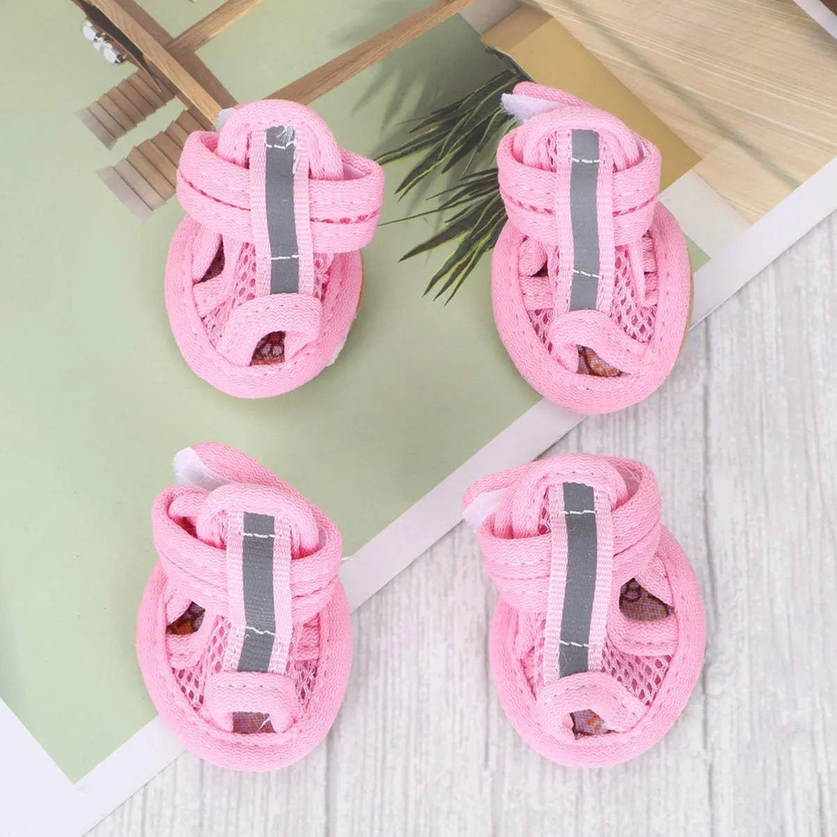 Summer Sandals Dog Sandals - Dog Shoes Dog Breathable Boots Pets Sandals Mesh - Dog Sneakers for Small Medium Large Dog, Pack of 4- Size XL Dog Sandals Blue Booties Dog Sandals