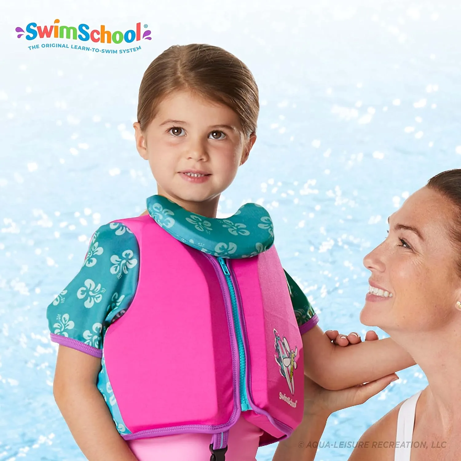 SwimSchool Kids Swim Trainer Vests for Toddlers Ages 2-6 – Boys/Girls – Multiple Colors/Styles – Learn to Swim Floaties