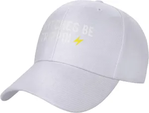 Switches Be Trippin Fashionable Vintage Low-Profile Baseball Cap,Unisex Adjustable Dad Hat,White