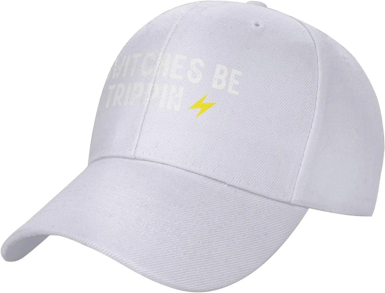 Switches Be Trippin Fashionable Vintage Low-Profile Baseball Cap,Unisex Adjustable Dad Hat,White