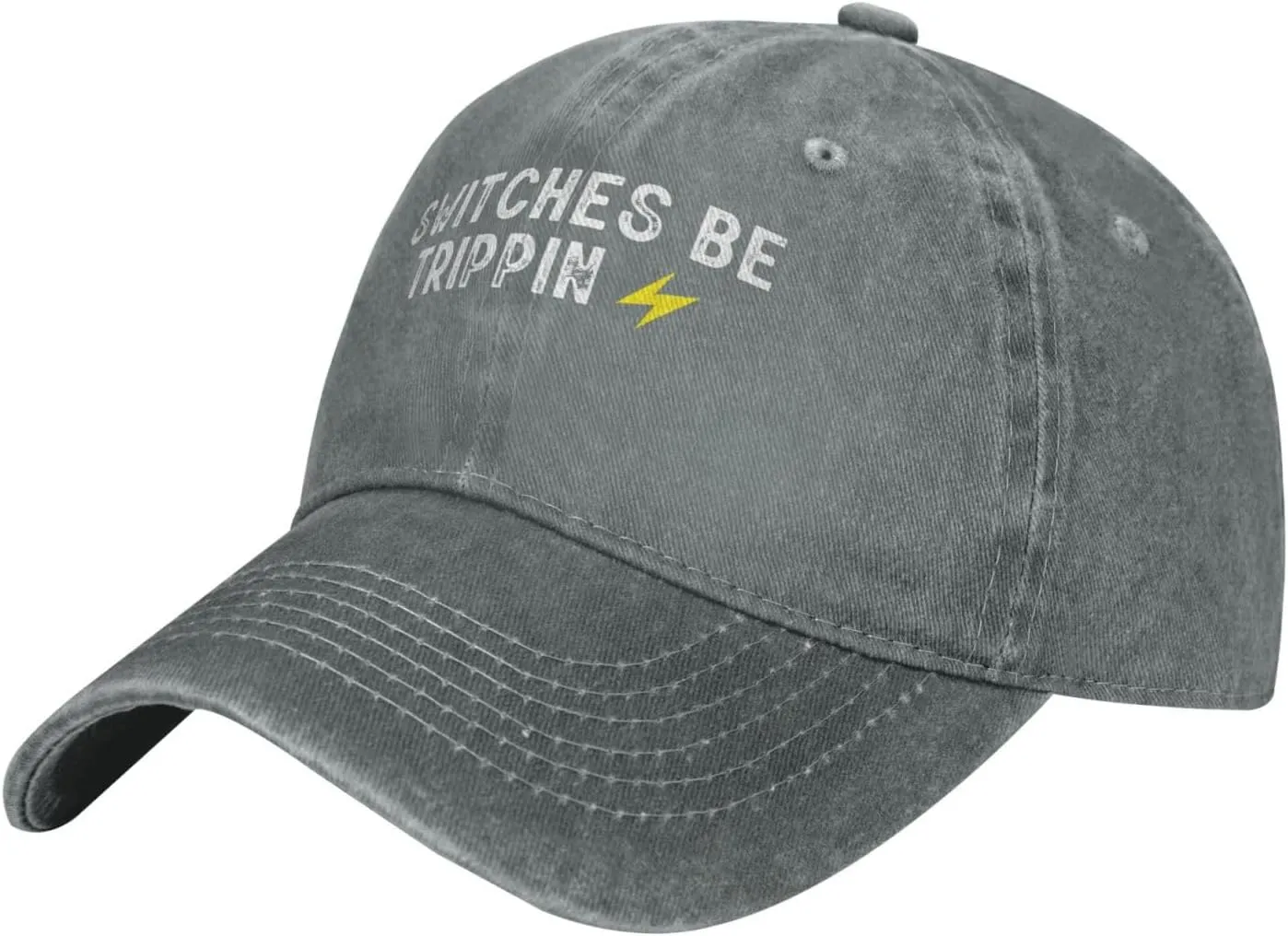 Switches Be Trippin Vintage Cotton Unisex Baseball Cap Low Profile Dad Hat Adjustable for Men and Women, Gray