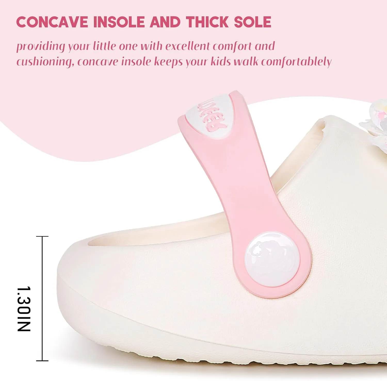 techcity Toddler Little Kids Slide Sandals Cute Summer Shower Beach Pool Slippers Thick Sole Slip On Sandals Water Shoes with Backstrap Boys Girls Clogs