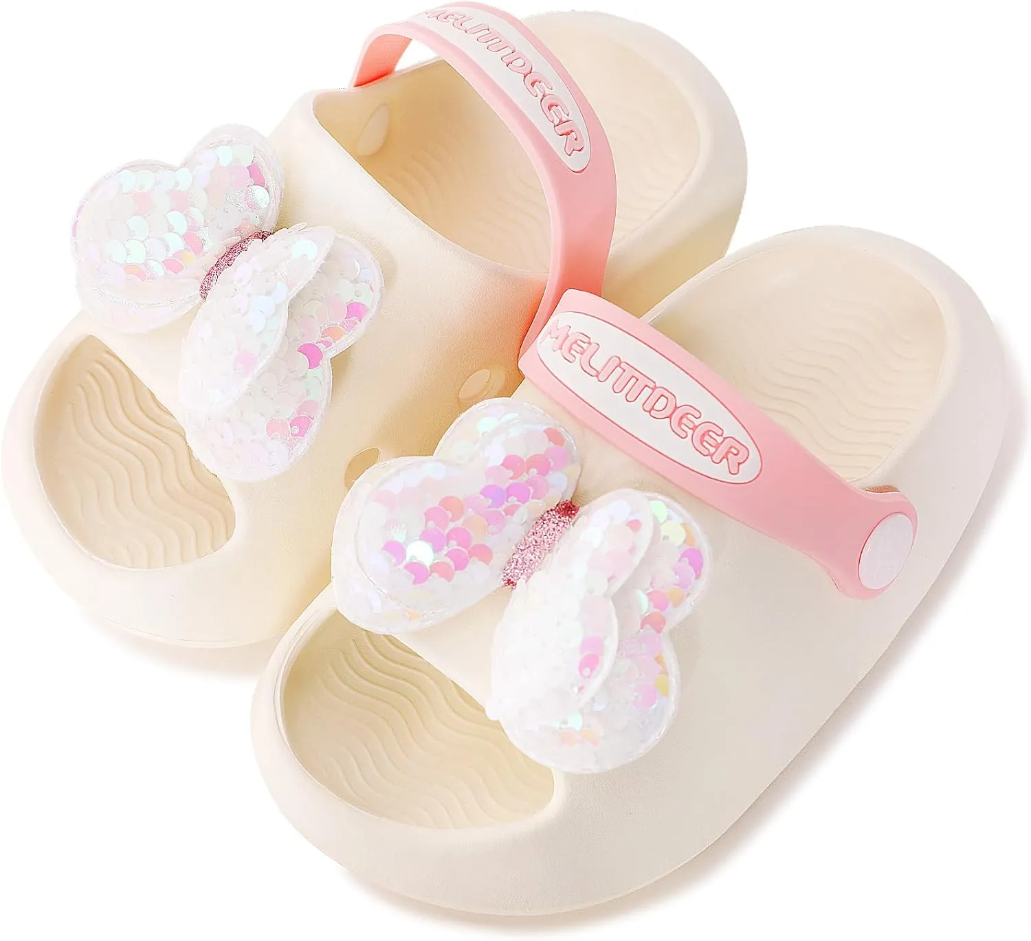 techcity Toddler Little Kids Slide Sandals Cute Summer Shower Beach Pool Slippers Thick Sole Slip On Sandals Water Shoes with Backstrap Boys Girls Clogs