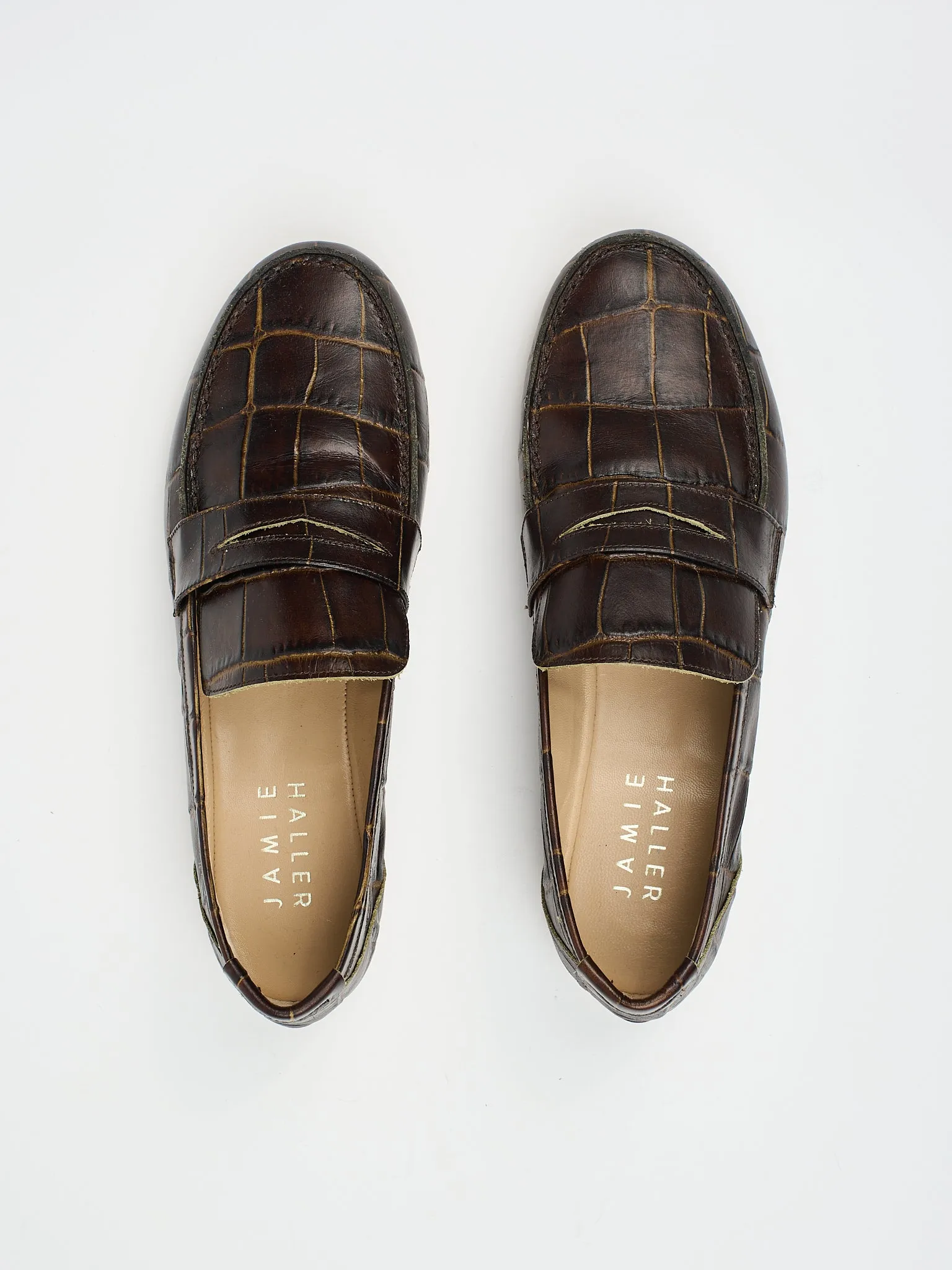 The Penny Loafer in Deep Brown Croc