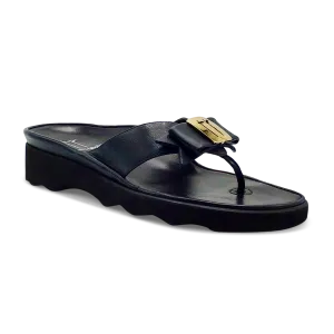 Thierry Rabotin Women's Kristen 1330 Navy Leather Gold Button