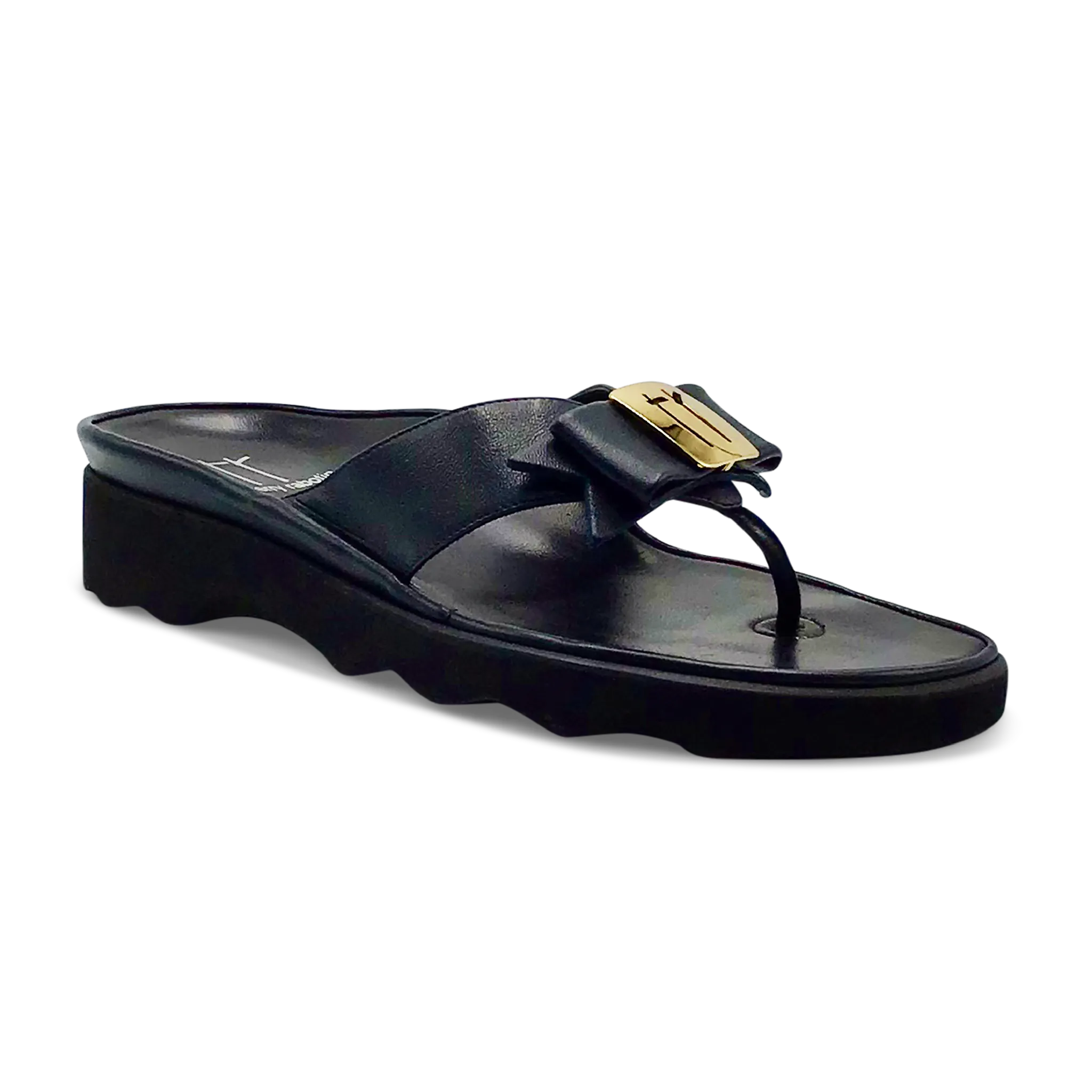 Thierry Rabotin Women's Kristen 1330 Navy Leather Gold Button