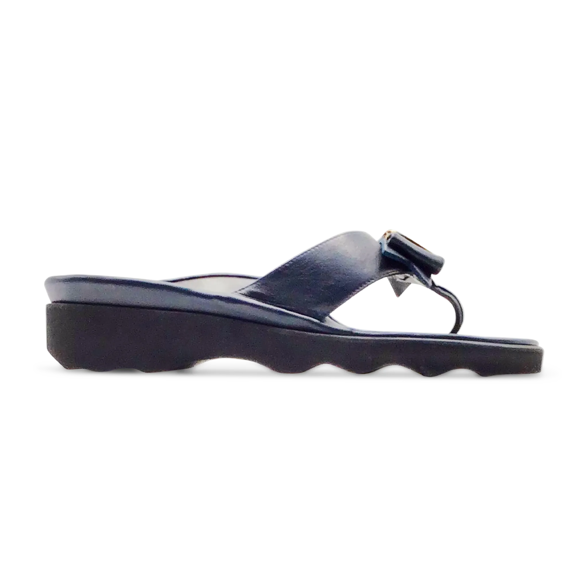 Thierry Rabotin Women's Kristen 1330 Navy Leather Gold Button