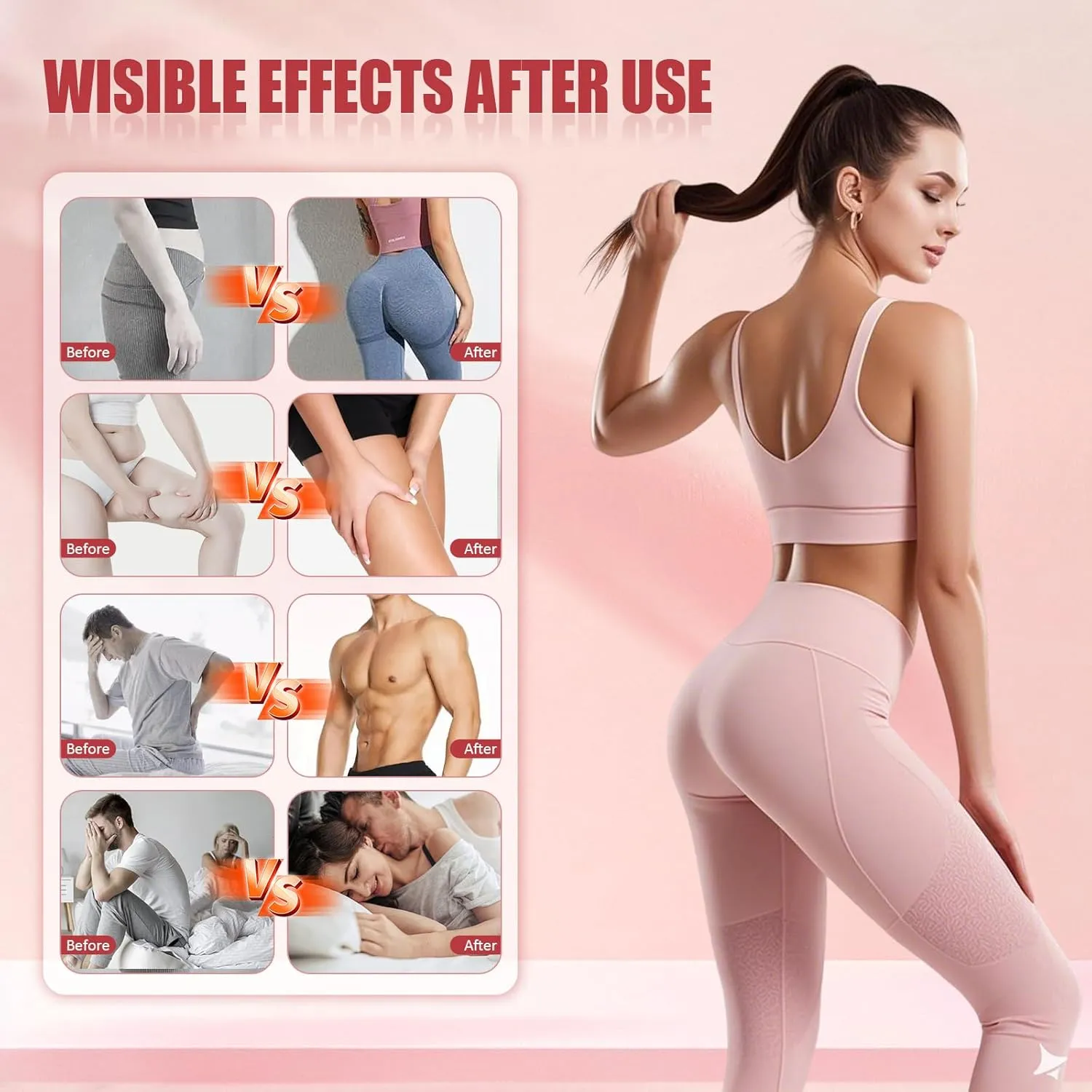 Thigh Master Thigh Exerciser for Women, Large Resistance Thigh Trainer Pro Hip and Pelvis Trainer, Inner Thigh Exercise Kegel Exerciser for Home Gym (Pink)