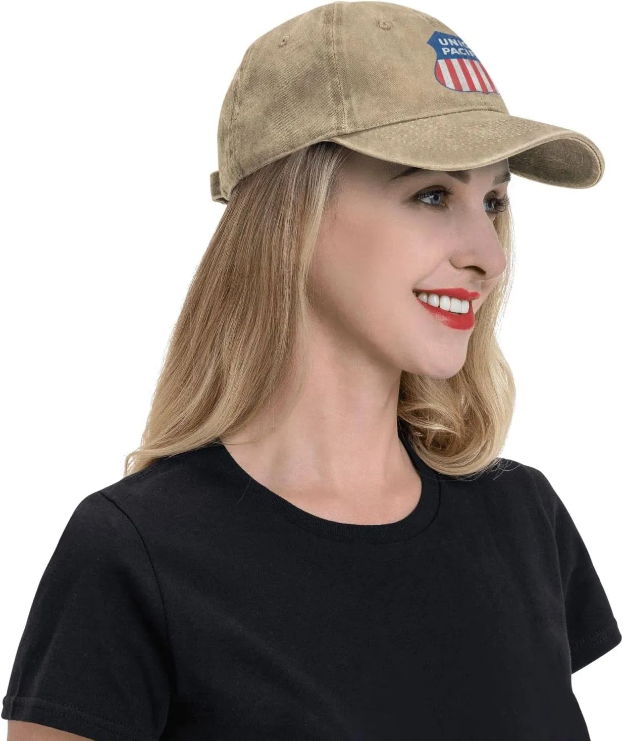 Union Pacific Railroad Denim Trucker Hat Baseball Cap for Men Or Women Cowboy