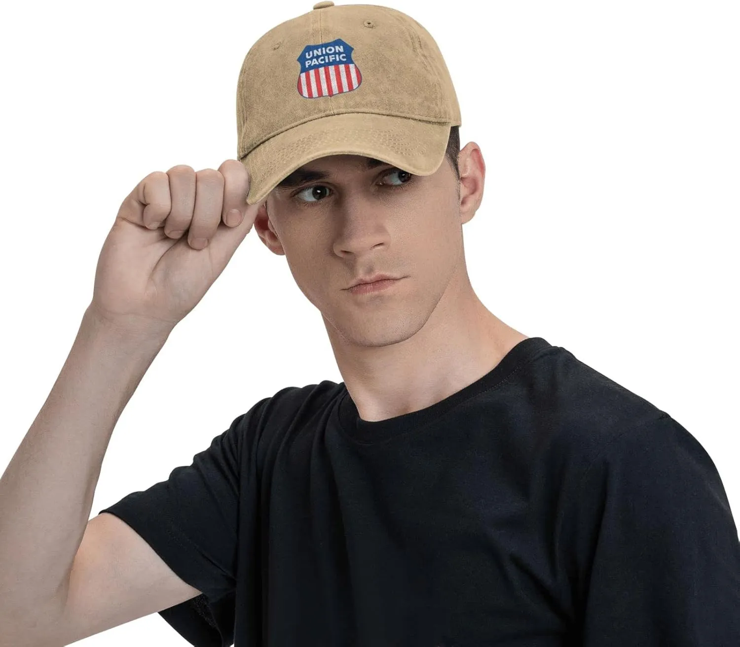 Union Pacific Railroad Denim Trucker Hat Baseball Cap for Men Or Women Cowboy