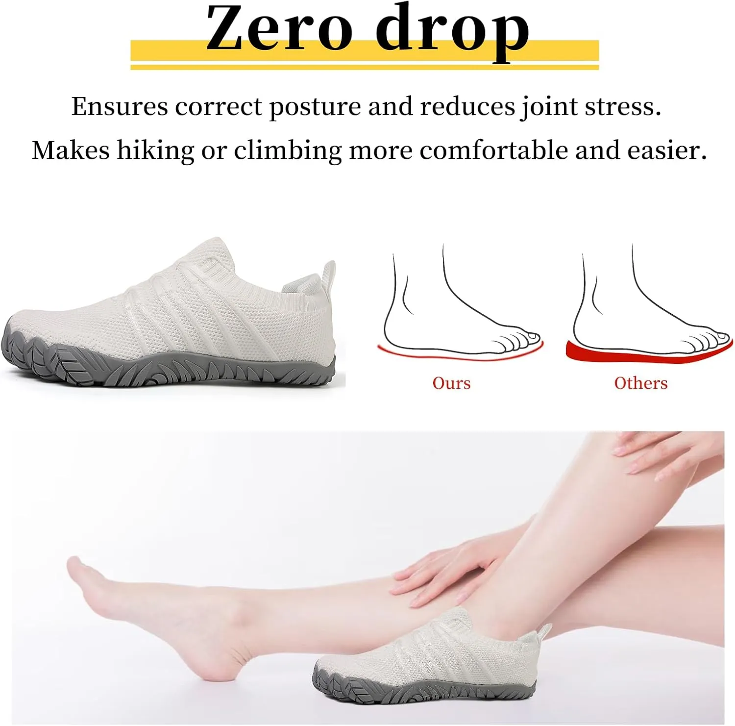 Unisex Barefoot Shoes for Men and Women with Wide Toe Box Zero Drop Design Minimalist Hike Footwear Water Shoes Five Finger Cross-Trainer Ideal for Walking Hiking and Grounding Activities