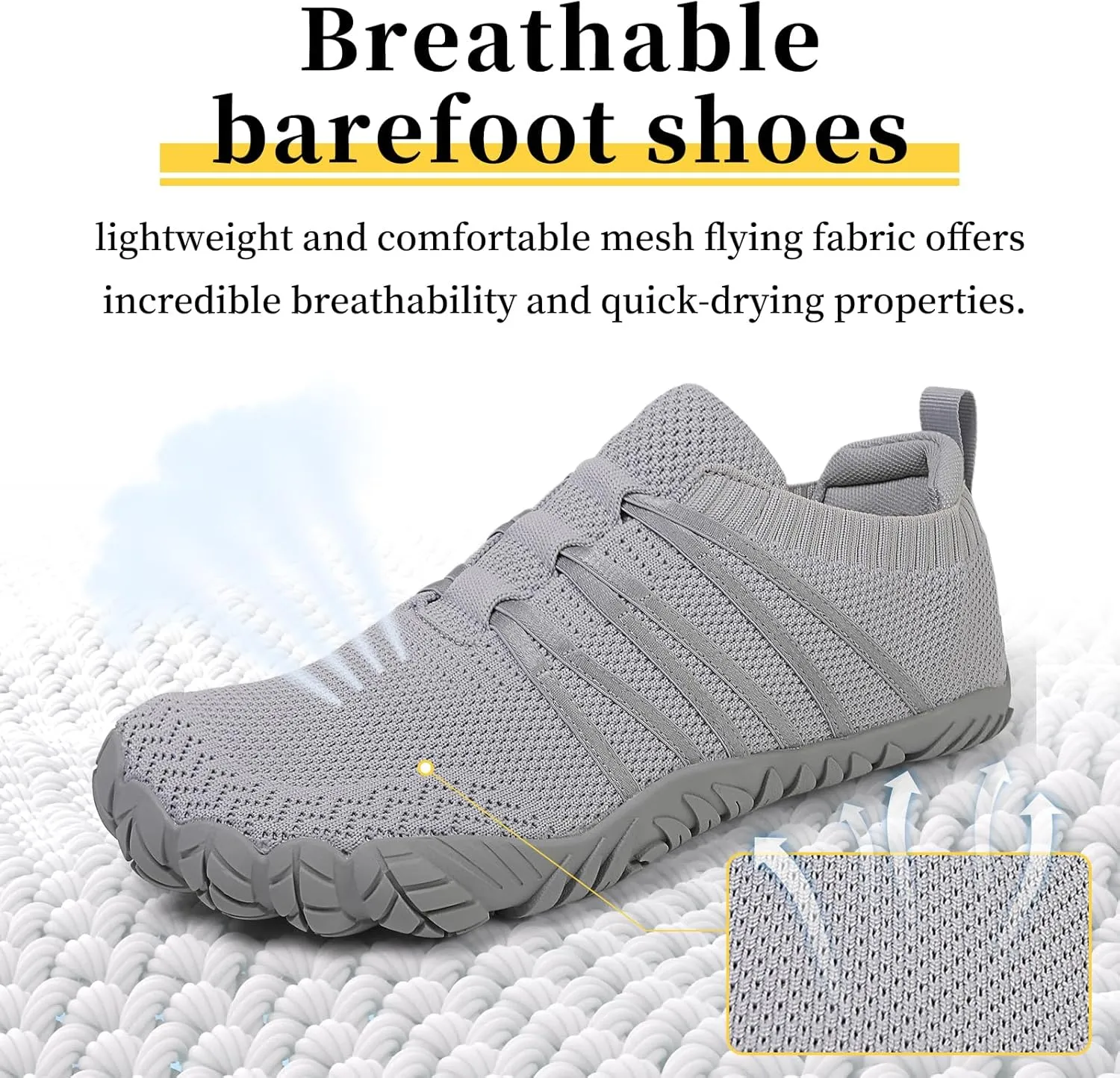 Unisex Barefoot Shoes for Men and Women with Wide Toe Box Zero Drop Design Minimalist Hike Footwear Water Shoes Five Finger Cross-Trainer Ideal for Walking Hiking and Grounding Activities