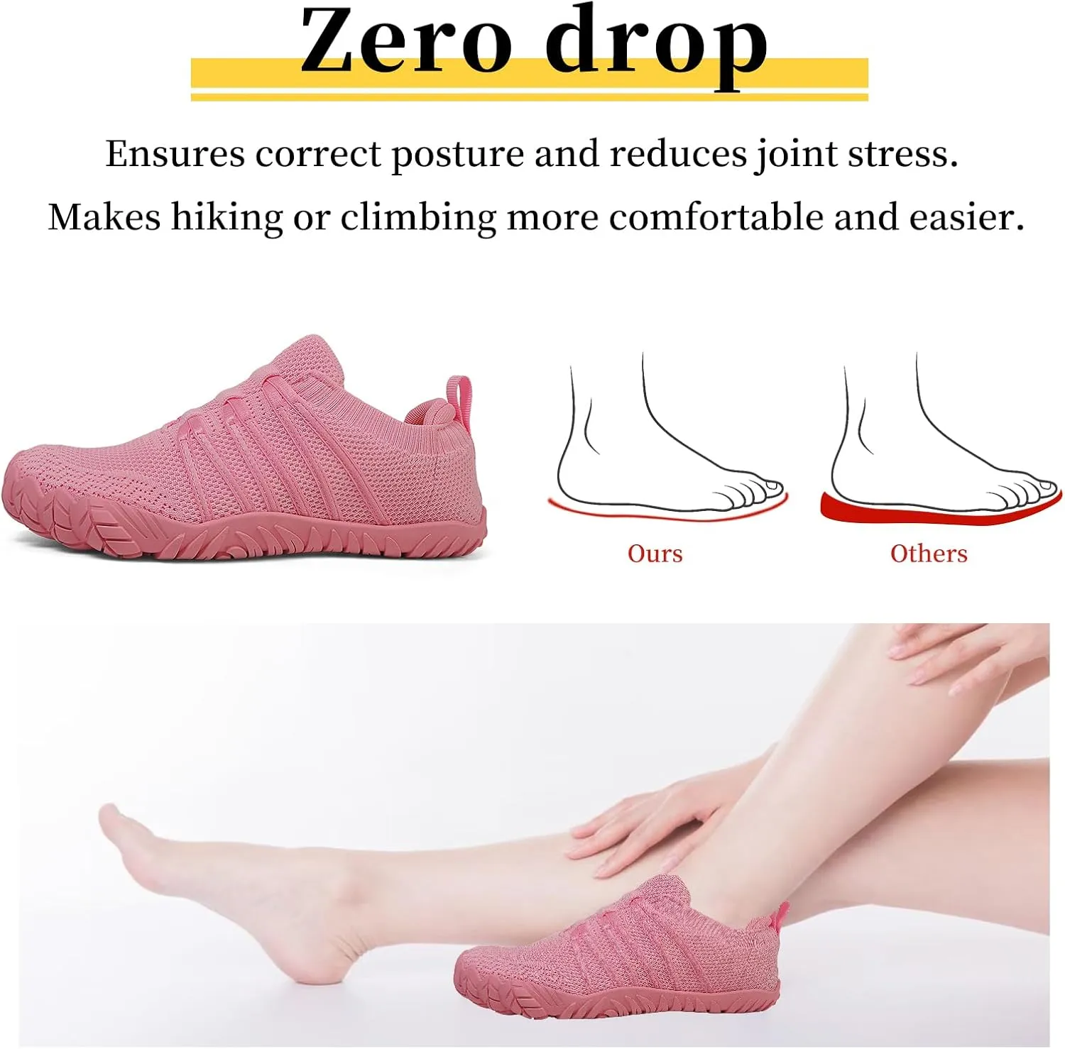 Unisex Minimalist Barefoot Shoes for Men and Women with Wide Toe Box Zero Drop Design Hike Footwear Minimalist Shoes Five Finger Cross-Trainer Ideal for Walking Hiking and Grounding Activities