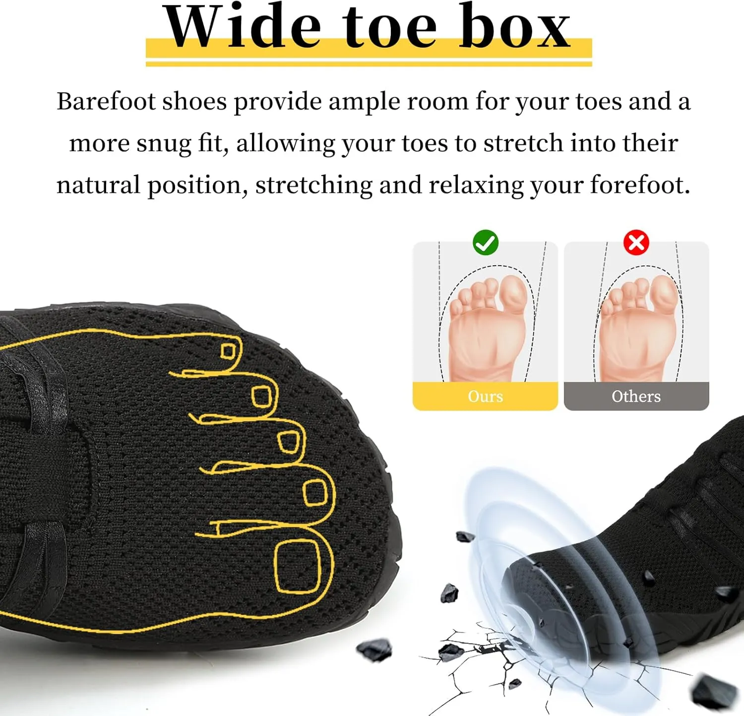 Unisex Minimalist Barefoot Shoes for Men and Women with Wide Toe Box Zero Drop Design Hike Footwear Minimalist Shoes Five Finger Cross-Trainer Ideal for Walking Hiking and Grounding Activities