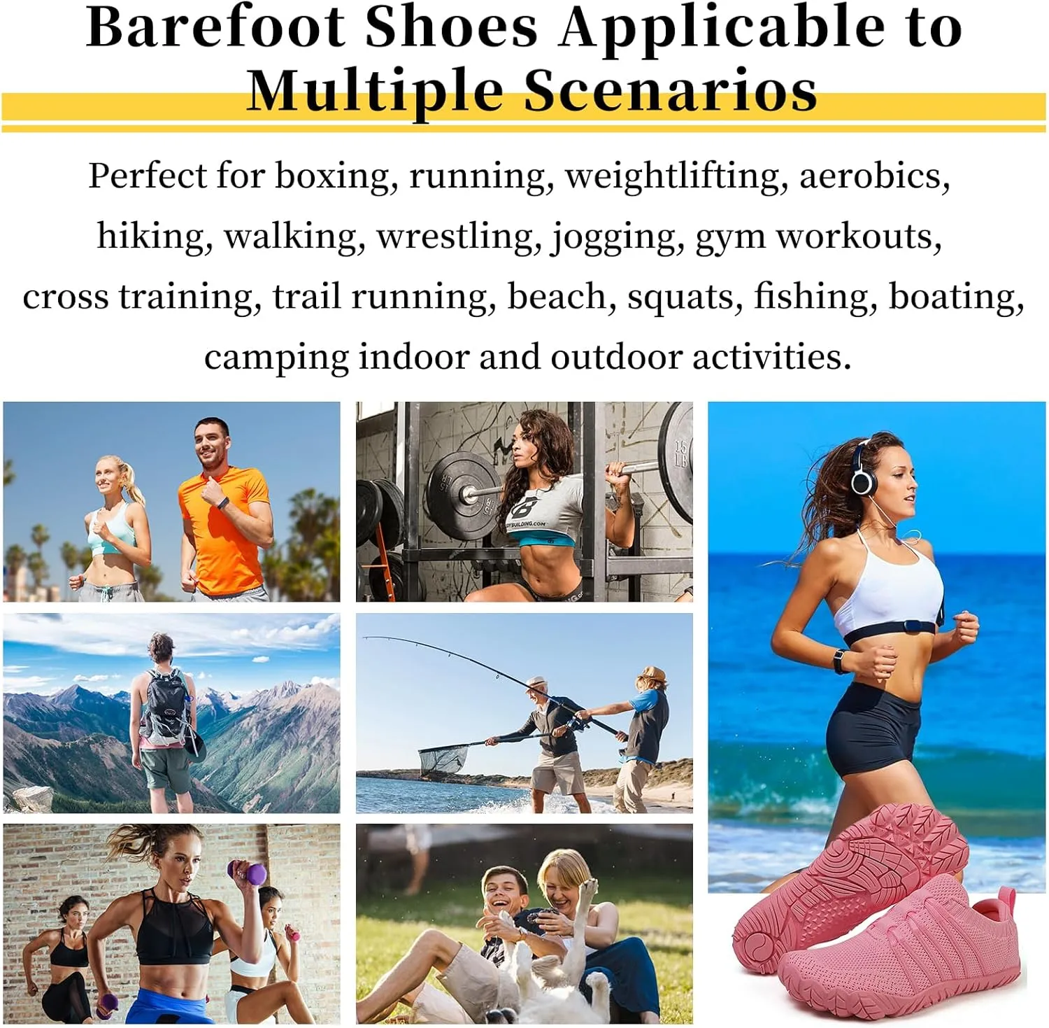 Unisex Minimalist Barefoot Shoes for Men and Women with Wide Toe Box Zero Drop Design Hike Footwear Minimalist Shoes Five Finger Cross-Trainer Ideal for Walking Hiking and Grounding Activities