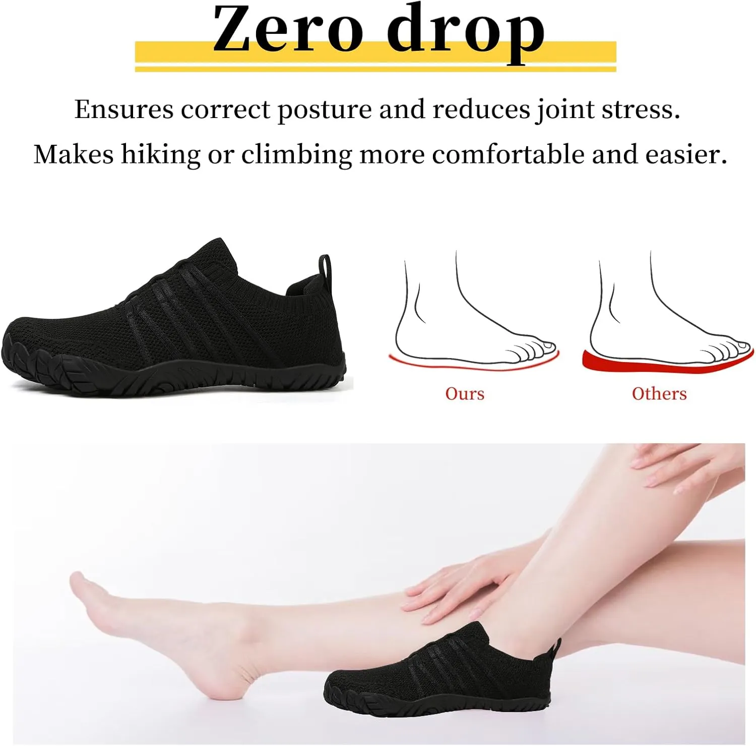 Unisex Minimalist Barefoot Shoes for Men and Women with Wide Toe Box Zero Drop Design Hike Footwear Minimalist Shoes Five Finger Cross-Trainer Ideal for Walking Hiking and Grounding Activities