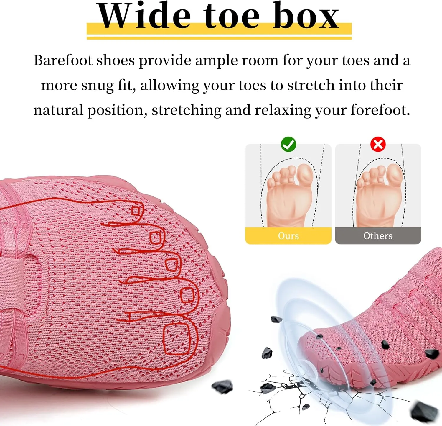 Unisex Minimalist Barefoot Shoes for Men and Women with Wide Toe Box Zero Drop Design Hike Footwear Minimalist Shoes Five Finger Cross-Trainer Ideal for Walking Hiking and Grounding Activities