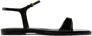 Womens Buckle Strap Front Rear Strap Flat Heel Open Side Vamp Modern Sandals Cow Leather Fashion Roman Summer Sandals